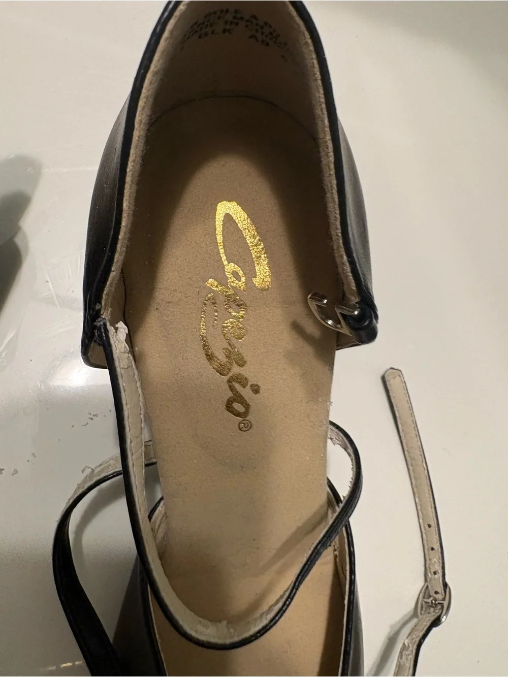Capezio Ballroom Dancing Black Ankle-Strap Peep Toe Heels -8.5 (8 1/2) Women